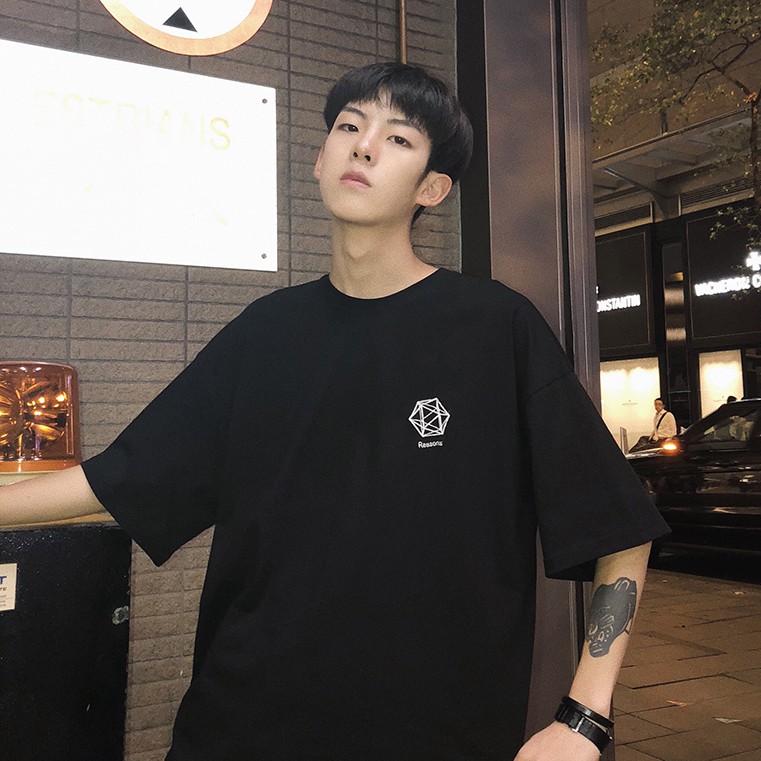 [ Có Ảnh Thật ] Áo thun unisex tay lỡ form rộng - phông hình học | BigBuy360 - bigbuy360.vn