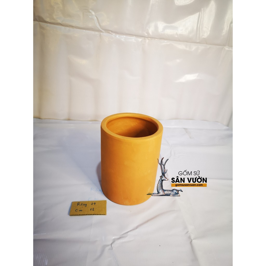 Chậu gốm đất nung kiểu TRỤ TRÒN TRƠN  - chậu trồng cây, gốm sứ sân vườn Bình Dương