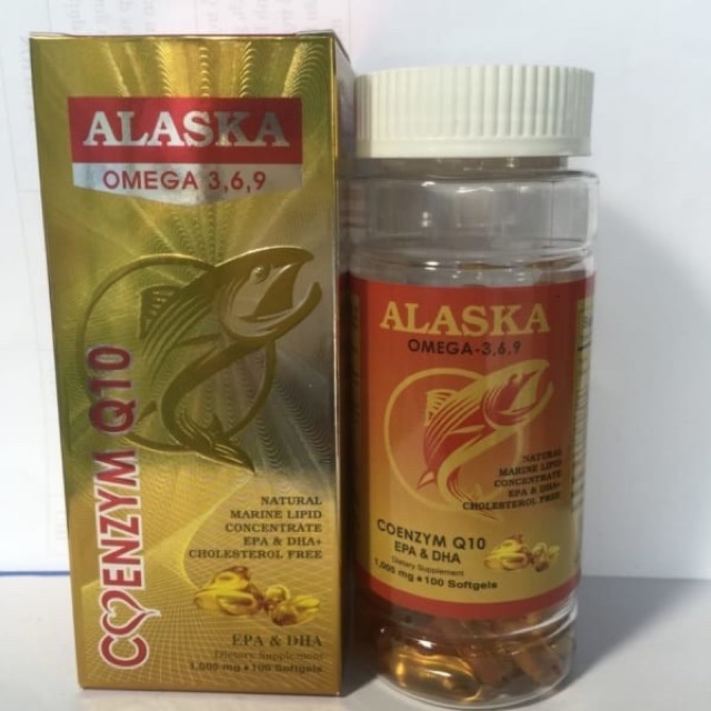 Viên dầu cá Alaska Omega - 3,6,9 Coenzym Q10 (hộp 100 viên)