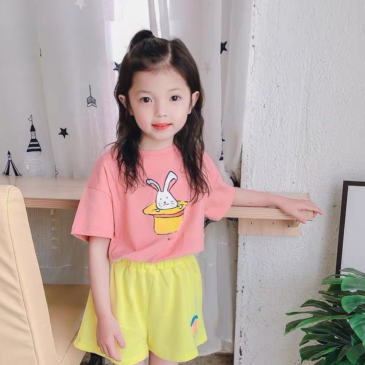 Áo Thun Tay Ngắn In Họa Tiết Hoạt Hình Dễ Thương Dành Cho Bé Gái