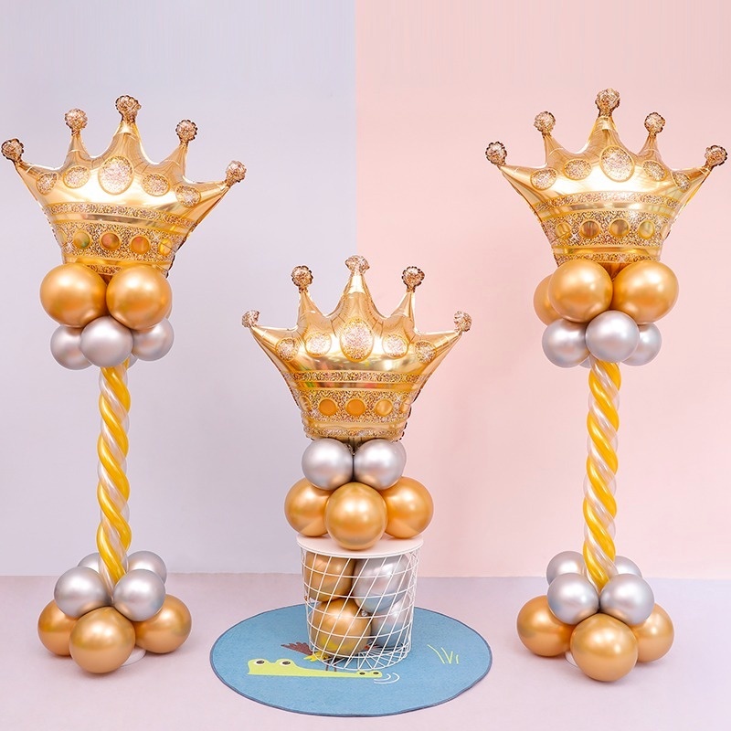 1 Bong Bóng Lá Nhôm Hình Vương Miện Lớn Trang Trí Tiệc