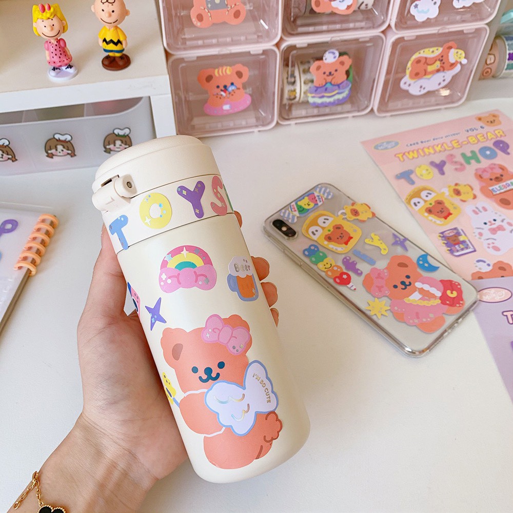 Hình dán Gấu dán sổ đồ dùng học tập, sticker cute trang trí bàn học Sumi