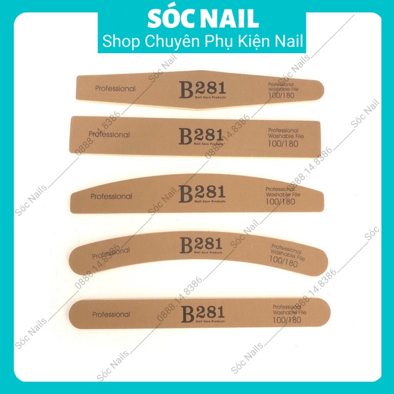 Dũa Da Bò Dùng Để Dũa Móng Tay Làm Nail B281 Cao Cấp Mặt Siêu Nhám Cực Bền 100/180