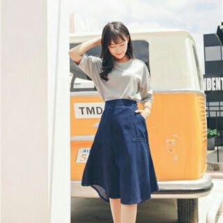 Chân váy jeans dài chữ A big size (đủ size)