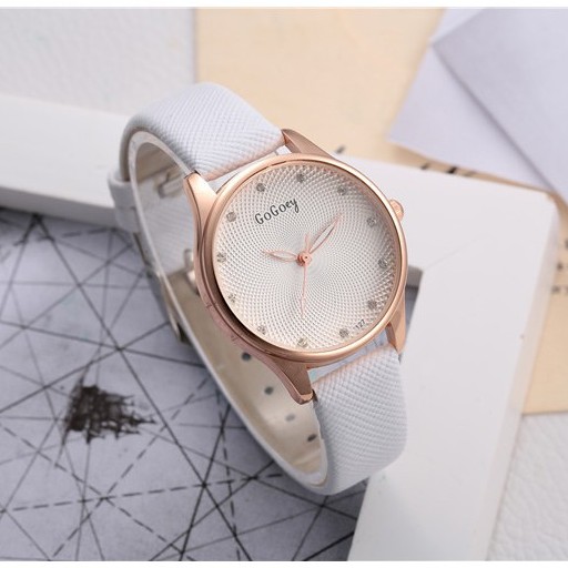 Đồng hồ thời trang nữ Gogey dây da êm tay, mặt tròn nhỏ xinh xắn, chống trày xước tốt | BigBuy360 - bigbuy360.vn