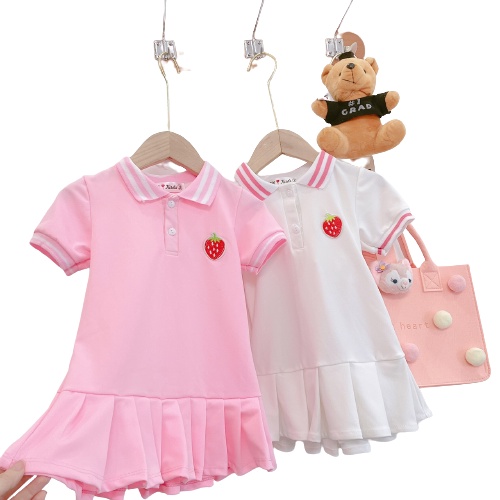 Váy bé gái đuôi cá bo viền 2 mầu Trắng và Hồng 10-30kg XHN1051