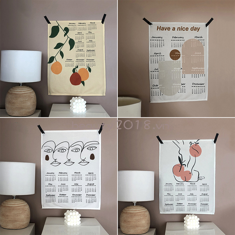 Lịch vải 2021 treo tường trang trí