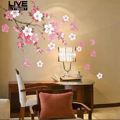 Hot! Sticker Dán Tường Hình Hoa Mận