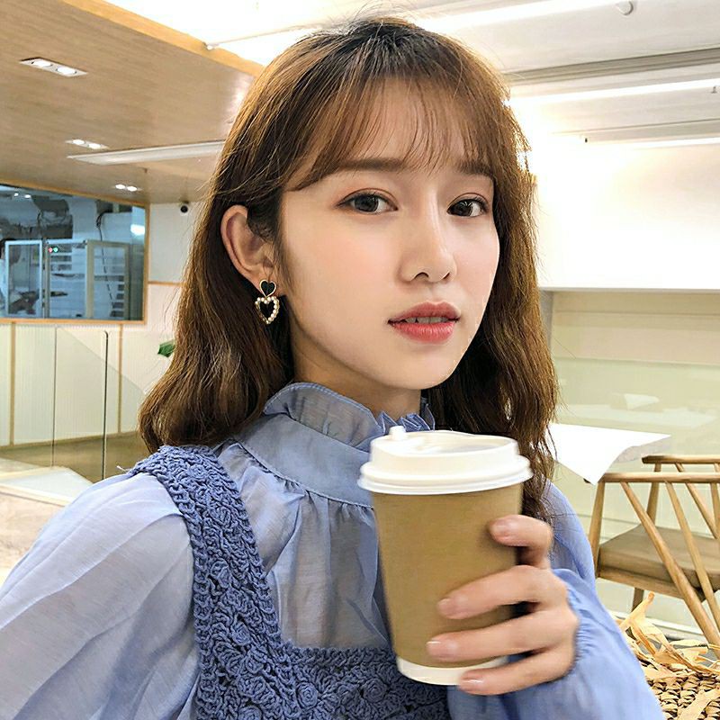 Bông Tai Hình Trái Tim Đính Ngọc Thời Trang