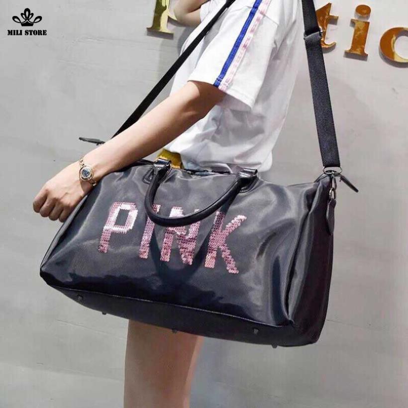 [Bán Sỉ] Túi du lịch pink đen size to