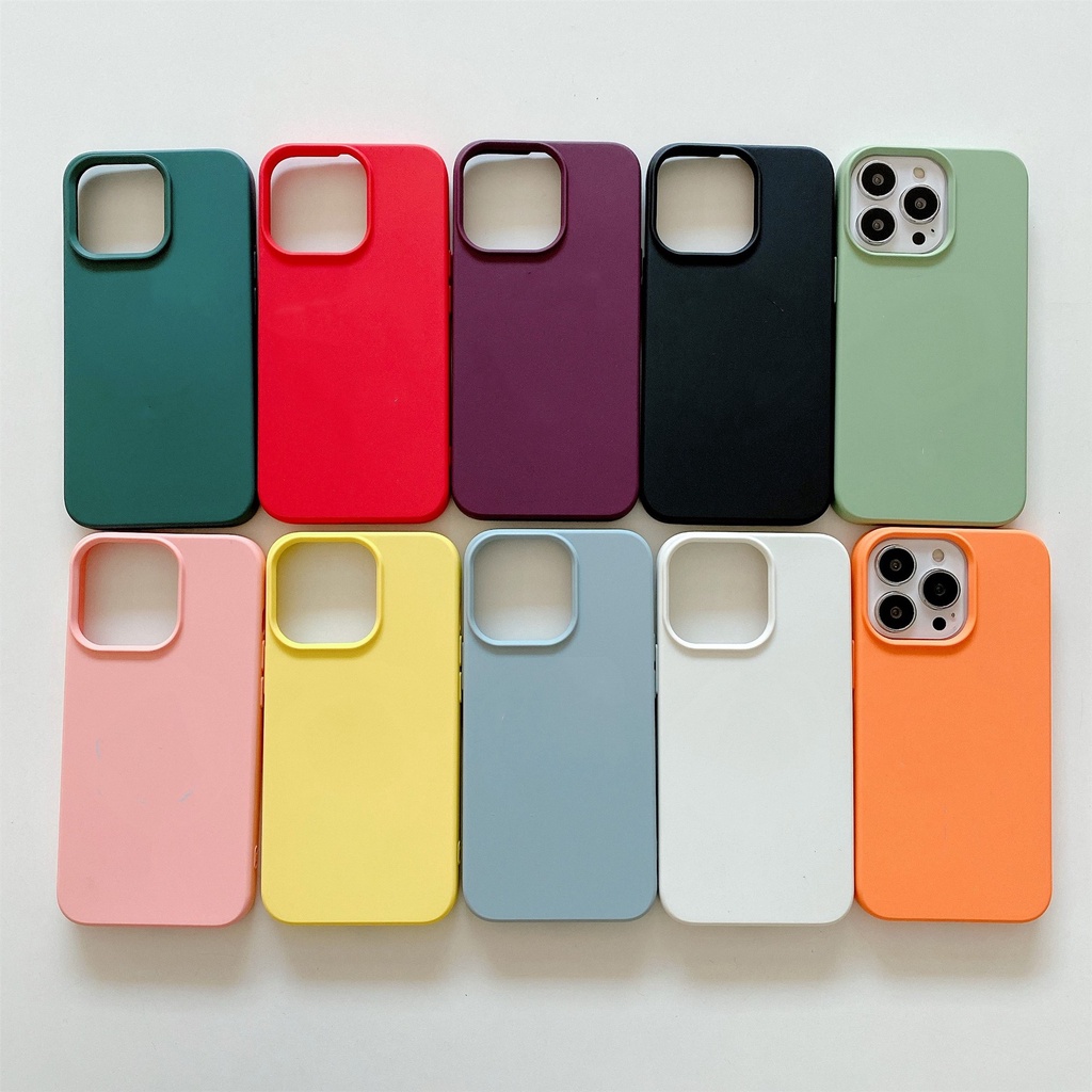 Ốp Điện Thoại TPU Silicon Màu Trơn Hít Nam Châm Cho IPhone 13 Pro 14 Max