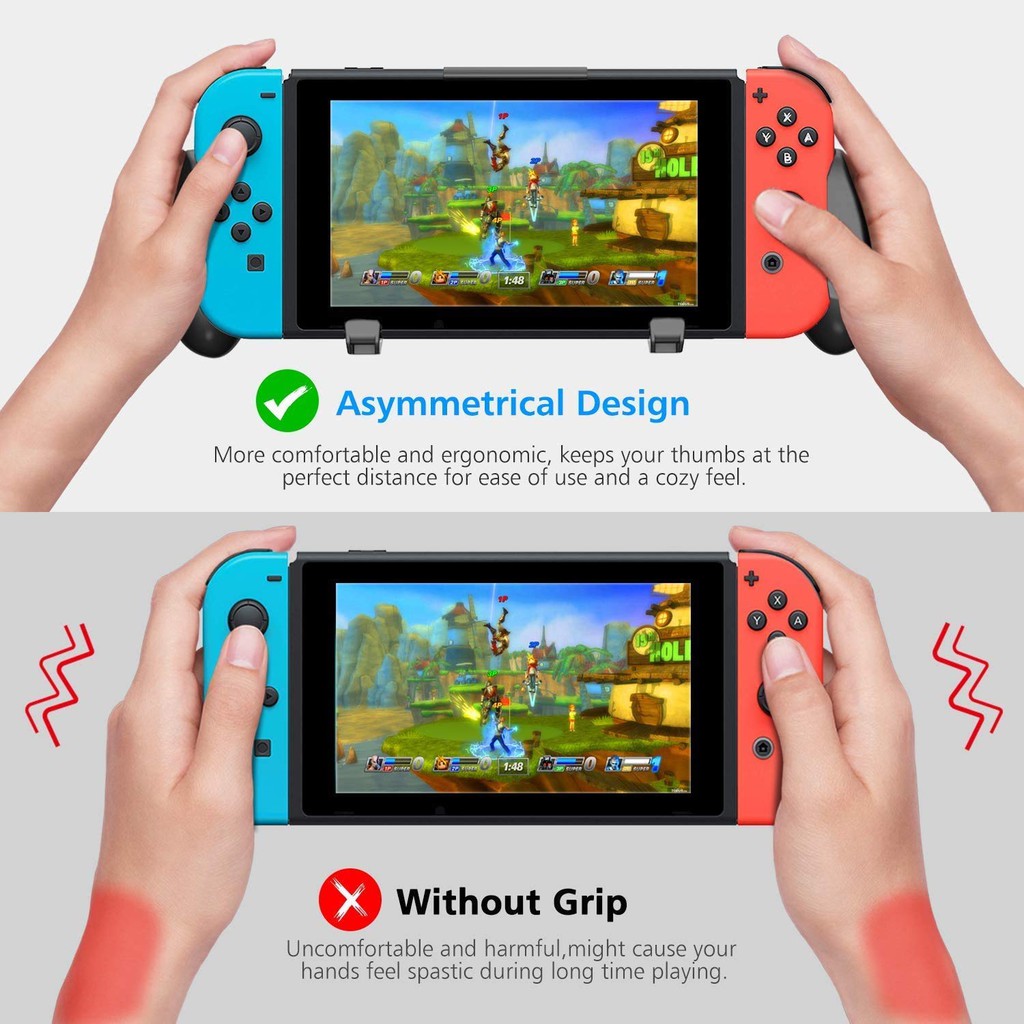 Bộ phụ kiện cho NS Switch Pro Grip with Upgraded Adjustable Stand OTVO (tặng LCD Protective film)