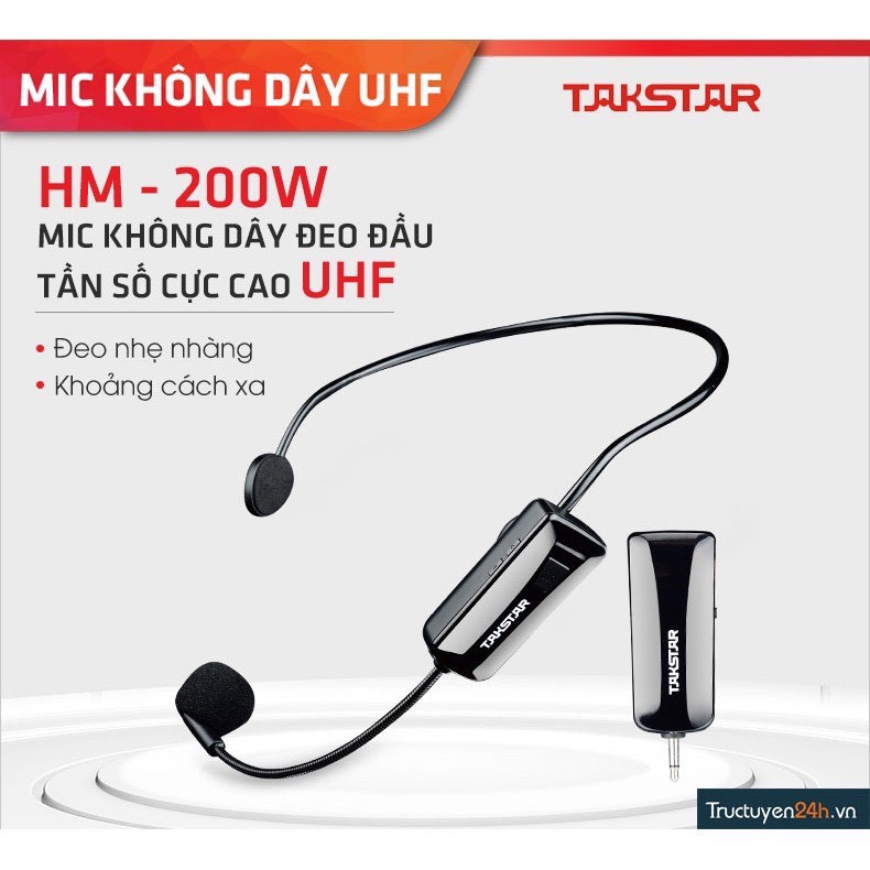 [Mã ELHACE giảm 4% đơn 300K] mic trợ giảng không dây takstar HM 200W hàng chính hãng tặng jach 6 ly ra 3.5