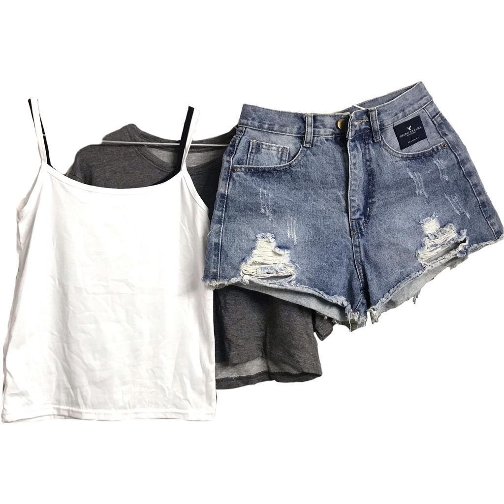 Quần short ngắn jean denim thun đũi cho nữ