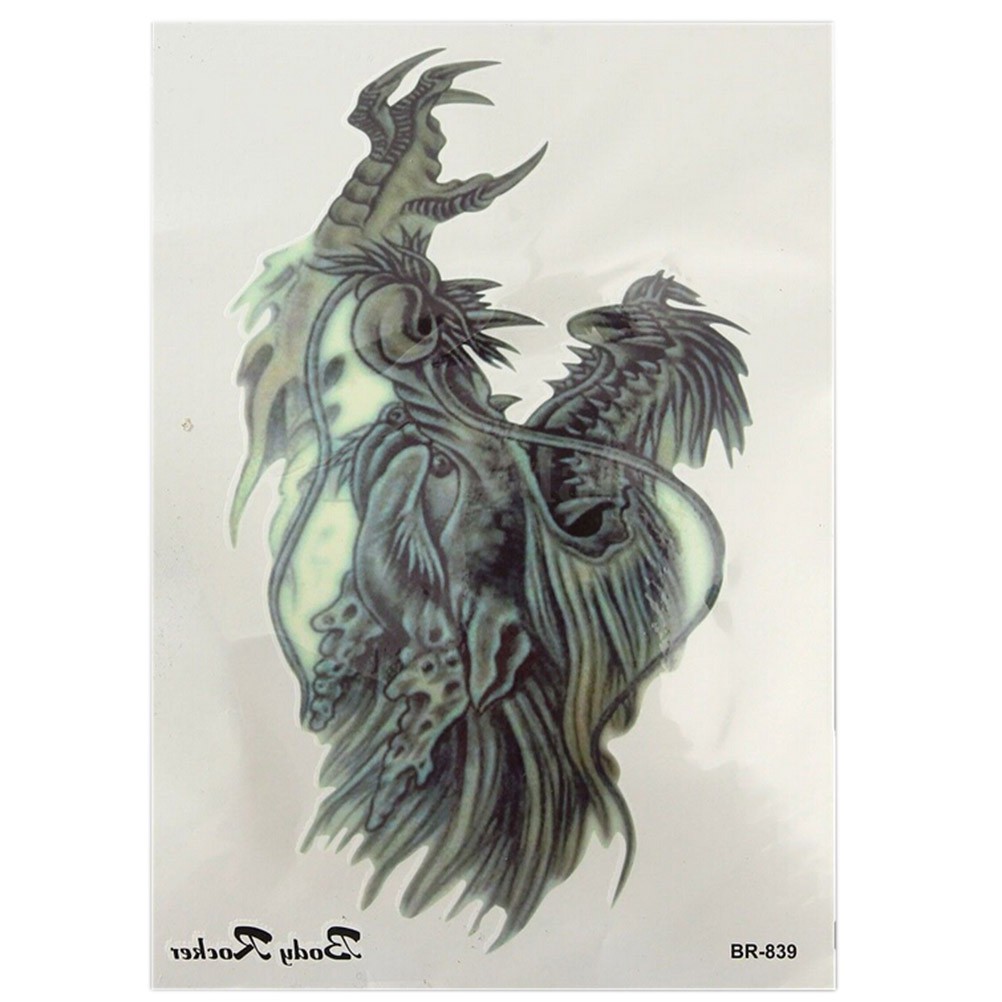 Hình Xăm Dán Tạm Thời Hình Đầu Rồng 3D Chống Nước