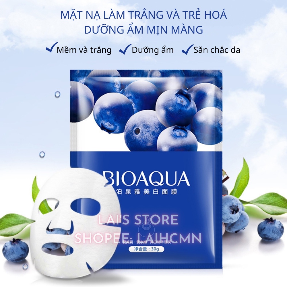 Mặt Nạ Việt Quất Bioaqua Dưỡng Ẩm, Kiểm Soát Dầu, Ngừa Mụn, Trắng Sáng Da, Thu Nhỏ Lỗ Chân Lông Nội Địa Trung Chính Hãng