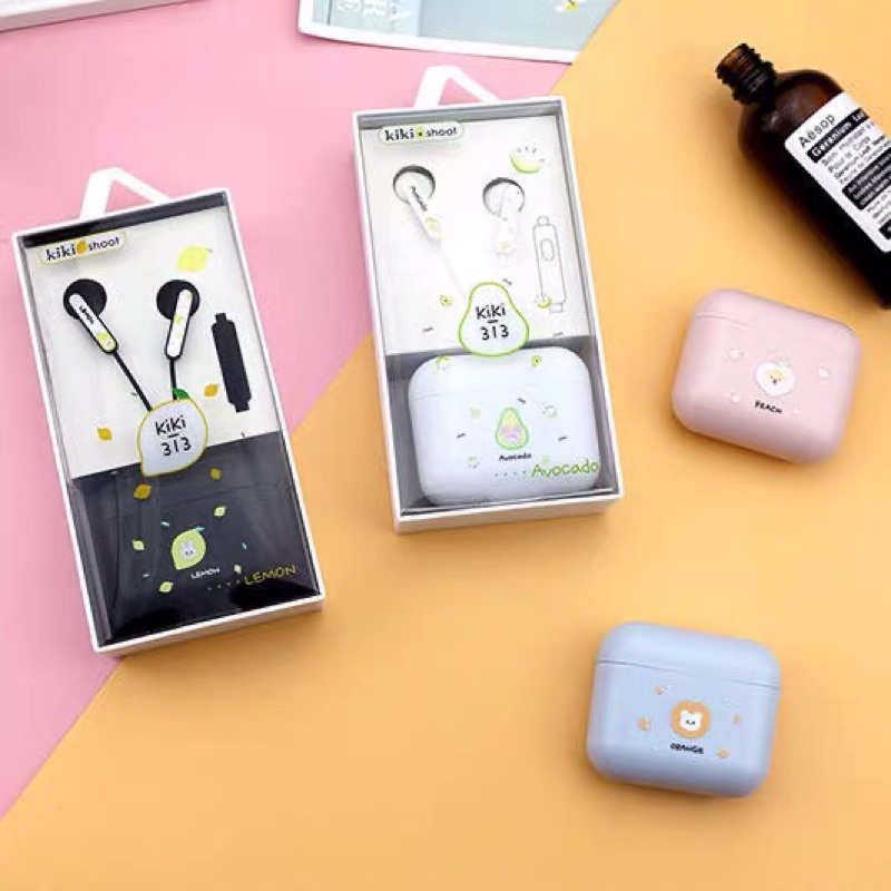 Bộ Tai Nghe Và Hộp Đựng Hàn Quốc Cực Cute  - Có Micro Đàm Thoại - Âm Thanh Hay sống động