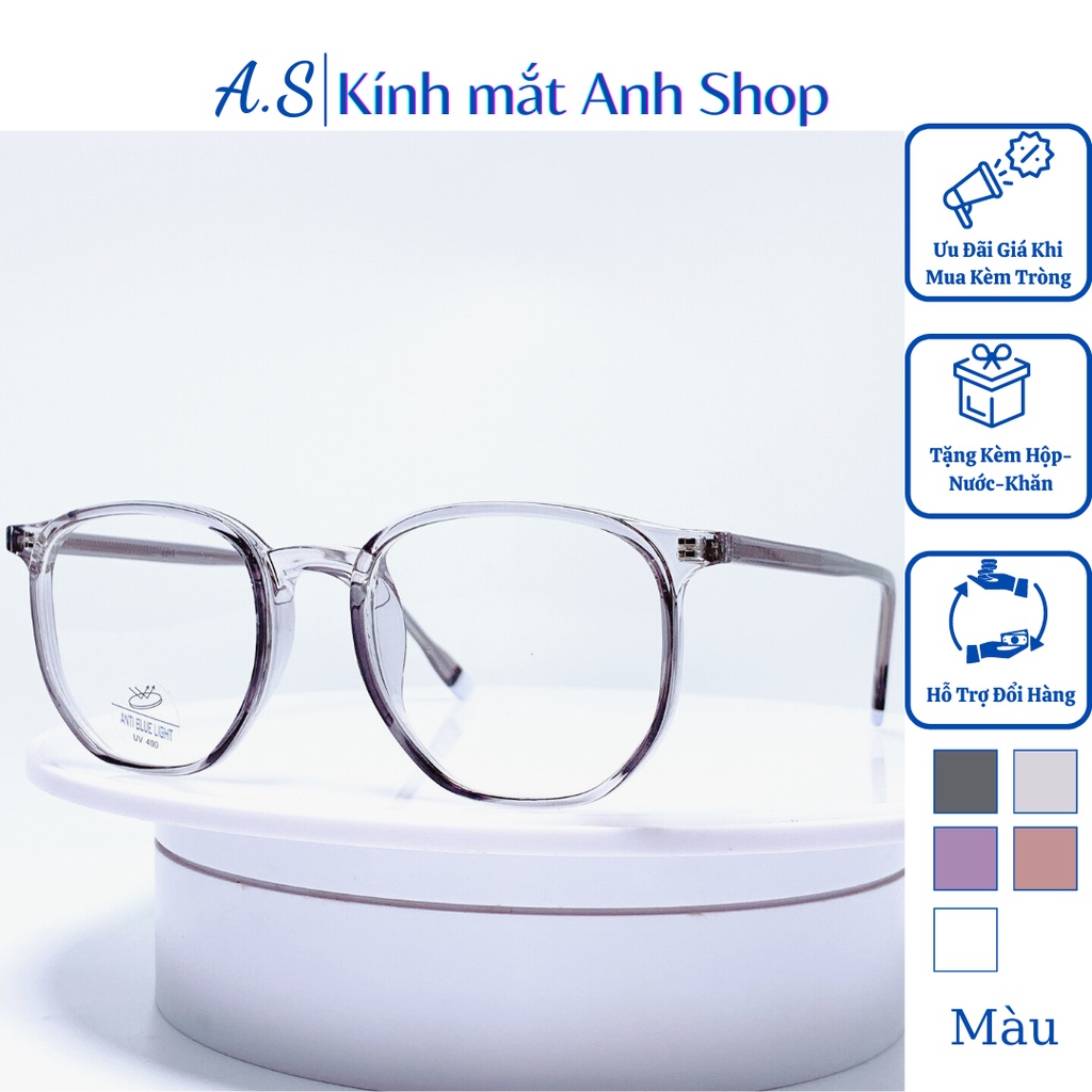 Gọng kính bầu vuông lục giác thời trang chất liệu nhựa dẻo cốt kim loại bền đẹp nhận cắt cận viễn loạn 8312