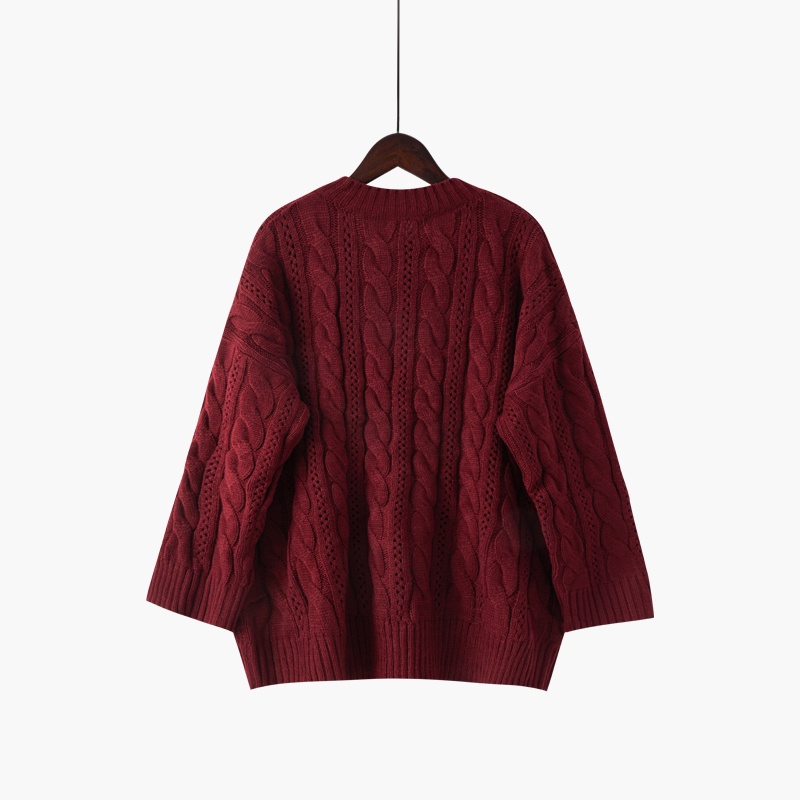 Áo cổ tròn khoác len cardigan của phụ nữ mặc ngoài mùa thu đông 2021
