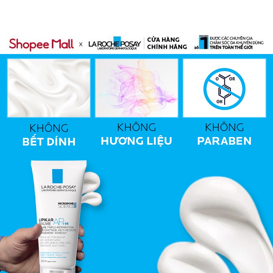 Kem dưỡng làm dịu da cho trẻ em &amp; trẻ sơ sinh La Roche Posay Lipikar Baume AP+M 200ml