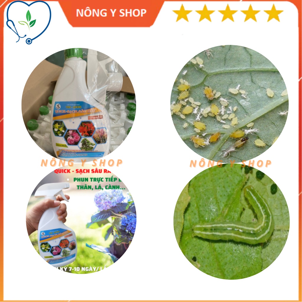 Chế Phẩm Xịt Trực Tiếp Diệt Trừ Sâu Rầy Sinh Học TKS-Quick - trừ sâu ăn lá, rệp, bọ trĩ - Chai 500ml, Quick - Nakisi WP