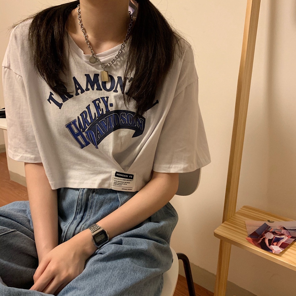 Áo thun croptop tay ngắn năng động thời trang cho nữ