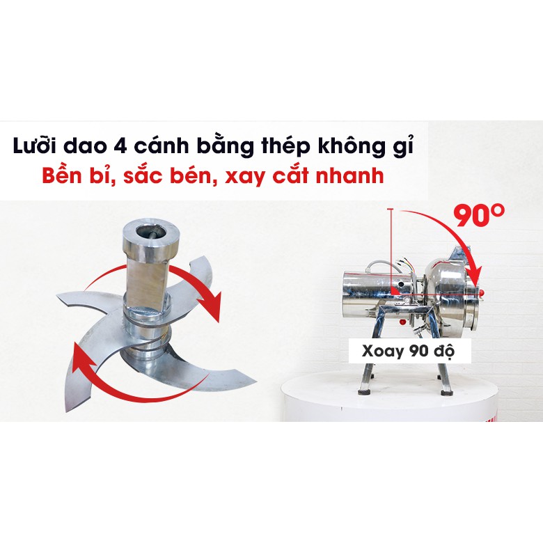 Máy xay thịt làm giò, chả lụa công nghiệp 15 Kg/mẻ NEWSUN  - Tặng 1 lưỡi dao + Bộ phớt dự phòng - Bảo hành 12 tháng