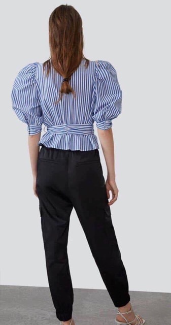 Áo sơmi vạt chéo tay phồng Zara