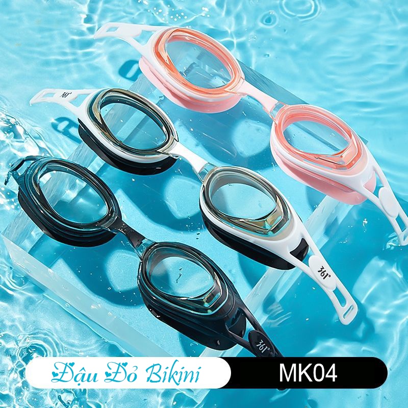 Kính bơi nam nữ chống vào nước, chống bám hơi (antifog) và tia cực tím, dây đeo điều chỉnh theo vòng đầu, mẫu đẹp | MK04