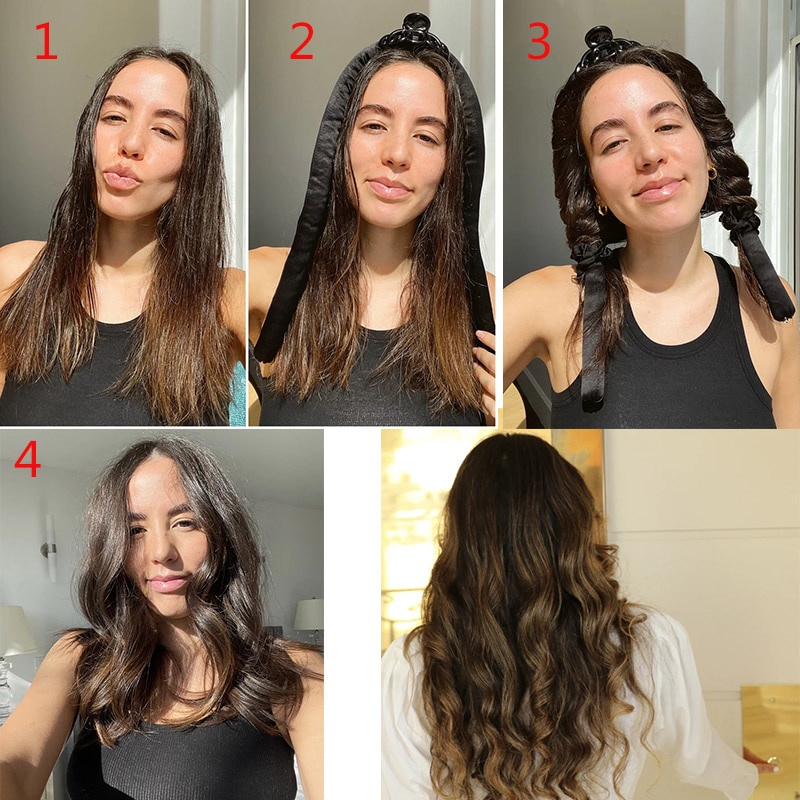 [Hàng mới về] Dụng cụ uốn tóc bằng lụa satin tiện dụng cho nữ