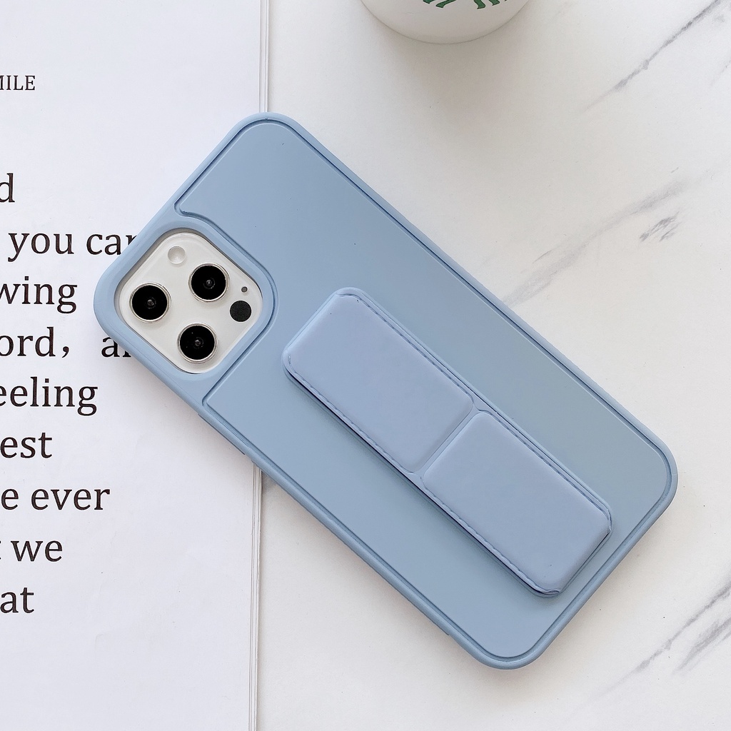Ốp điện thoại TPU nhám màu trơn có dây đeo cổ tay làm giá đỡ cho Iphone 12 pro max /12 / 12 mini /11 Pro Max