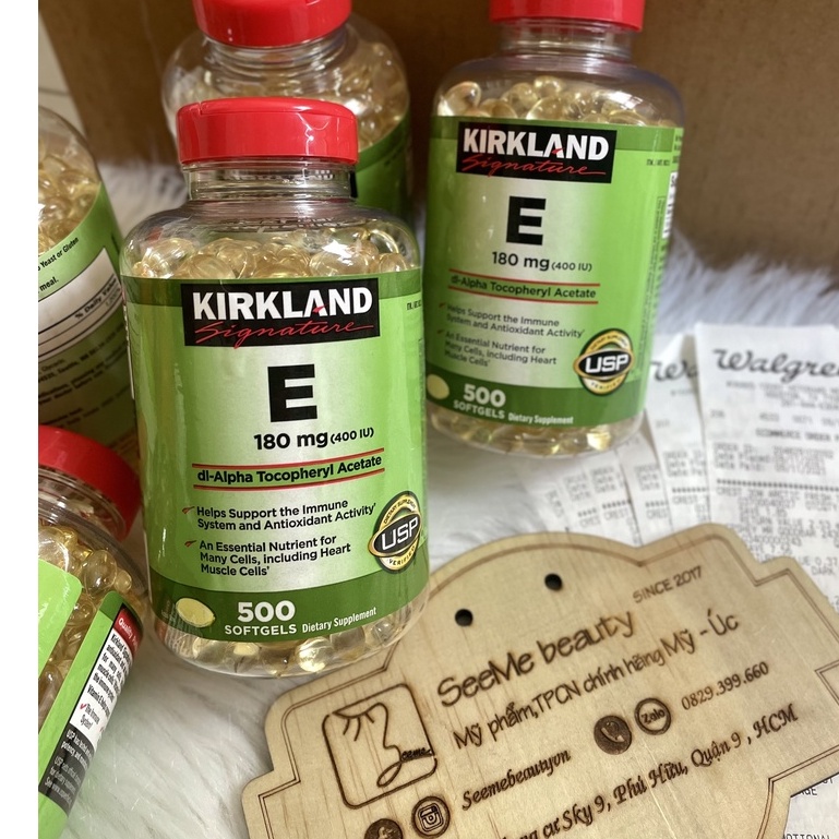 [Bill Mỹ] Vitamin E Kirkland 500 Viên Chính Hãng Mỹ SeeMe Beauty VA-014