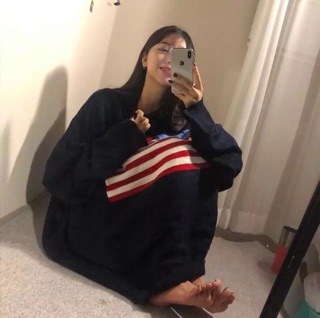 Áo Sweater Ulzzang cờ Mỹ oversize