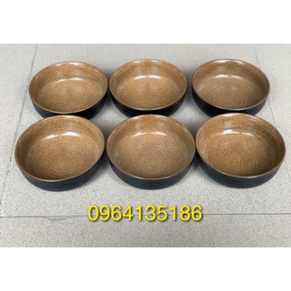 Set 6 bát nhật f12cm men nâu gốm sứ Bát Tràng