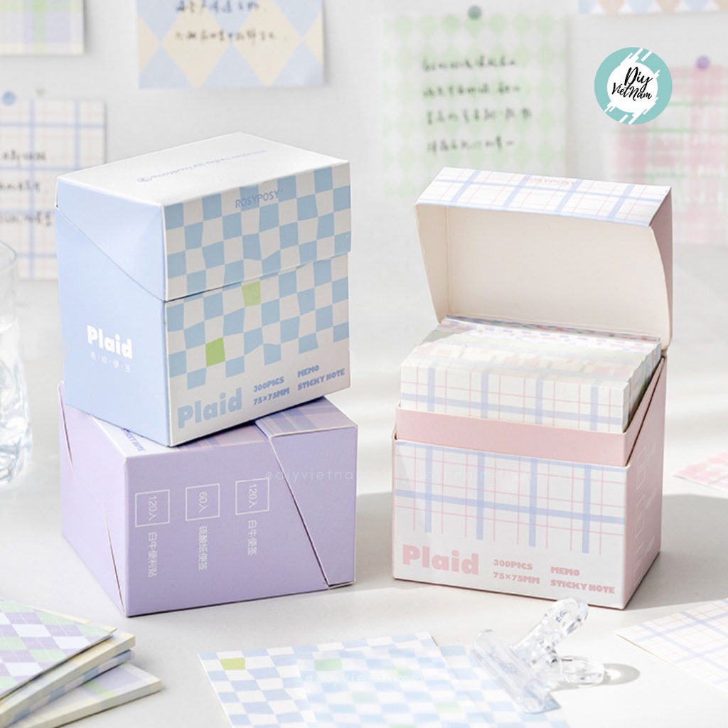 HỘP GIẤY NOTE PLAID 300 TỜ