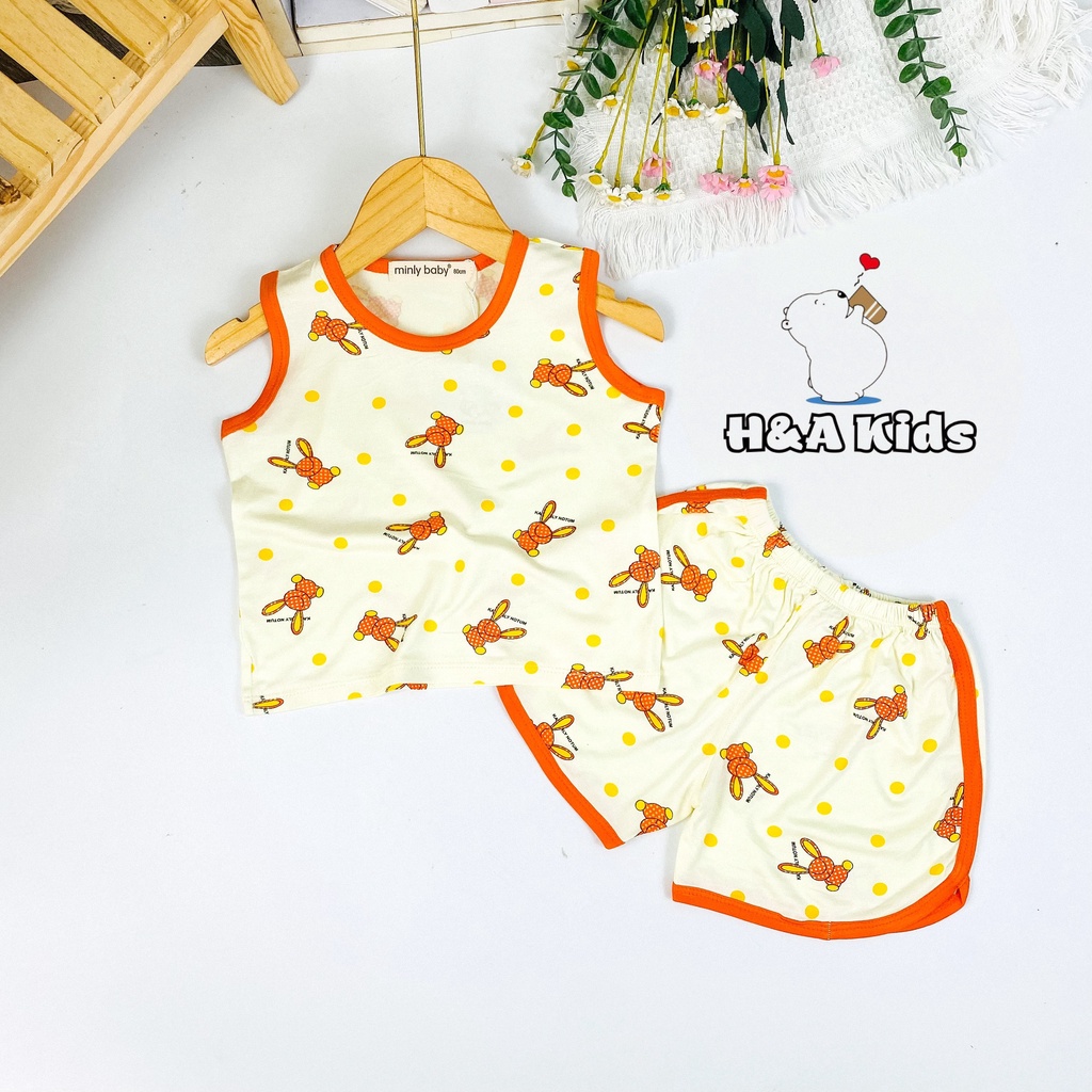[Bé 7-32kg] Bộ Ba lỗ thun lạnh in toàn thân quần vát cho bé trai bé gái từ 7-32kg