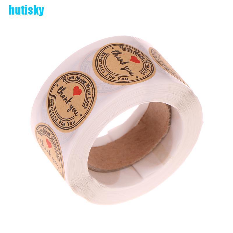 hutisky 500 thank you stickers mini diy craft red heart round gift lable wedding favours KUI