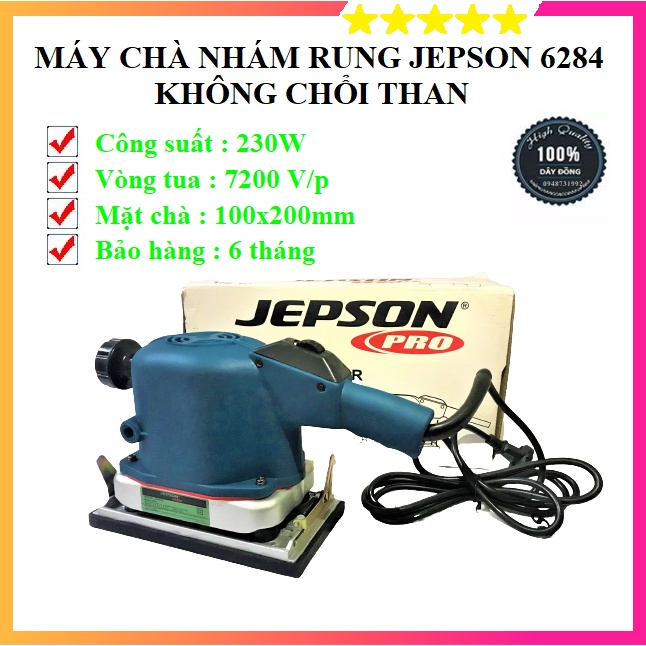 Máy Chà Nhám Rung Công Nghệ Nhật Bản JEPSON  - Mặt Chà 210mmx106mm - Động Cơ Từ Không Chổi Than - Chạy Êm, Bền Bỉ