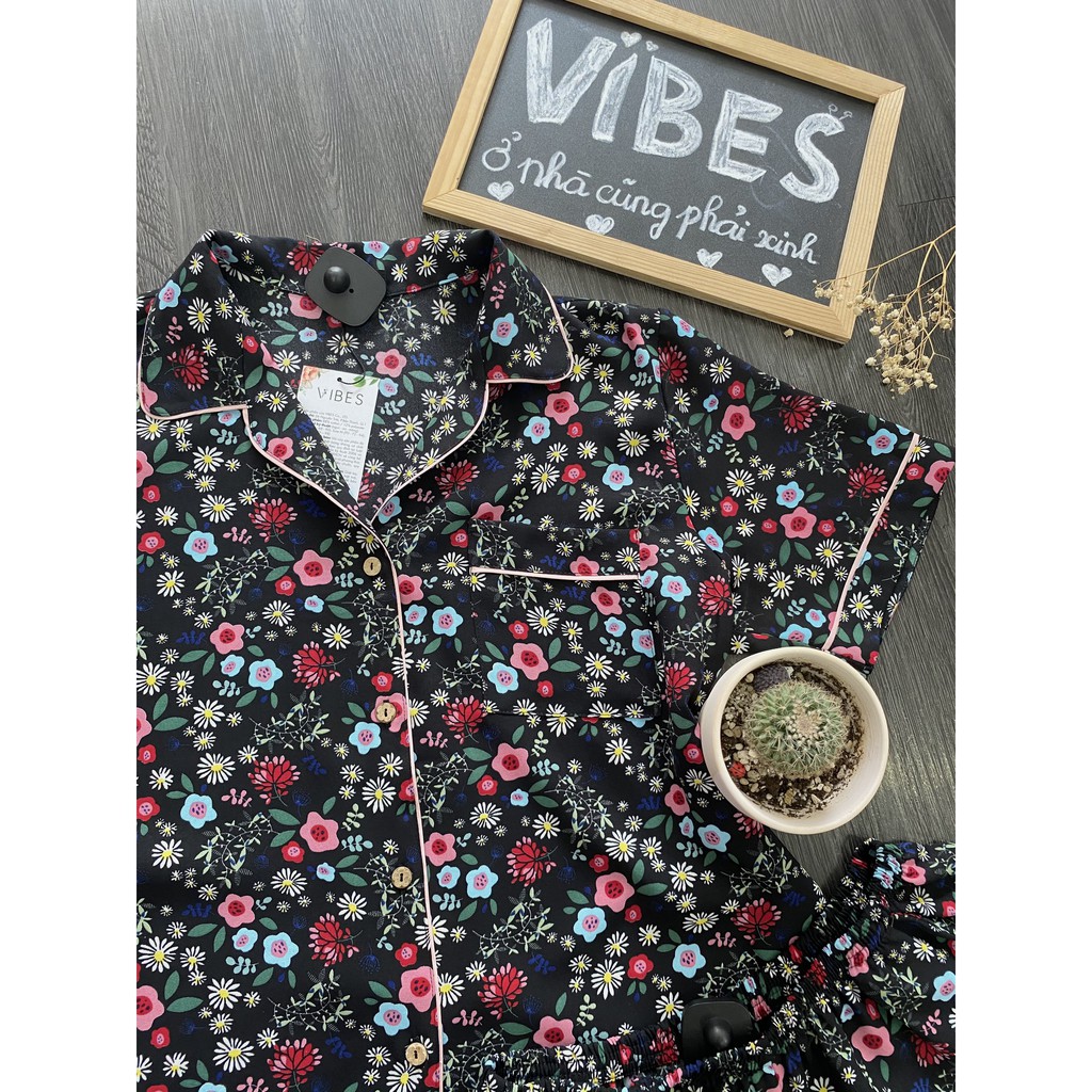 Bộ đồ mặc nhà pijama đùi VIBES Floral Night Py Set