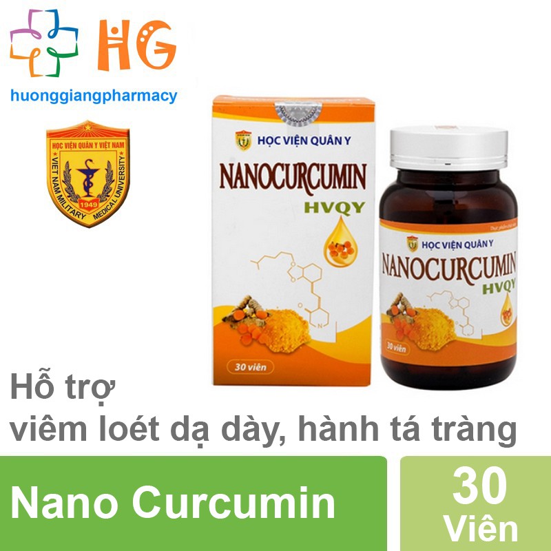 Nanocurcumin Học viện quân y Tinh nghệ curcumin HVQY Lọ 30 viên