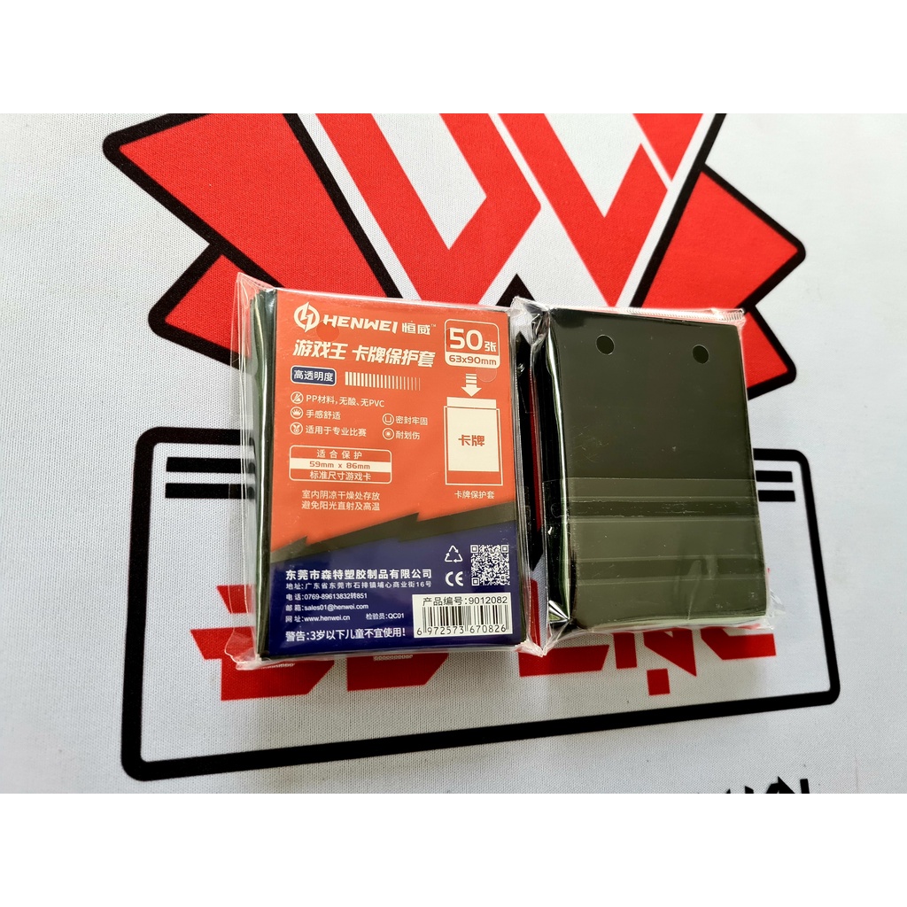 Túi Bọc Thẻ Bài Yugioh Chính Hãng Henwei 63mmx90mm - 50 cái