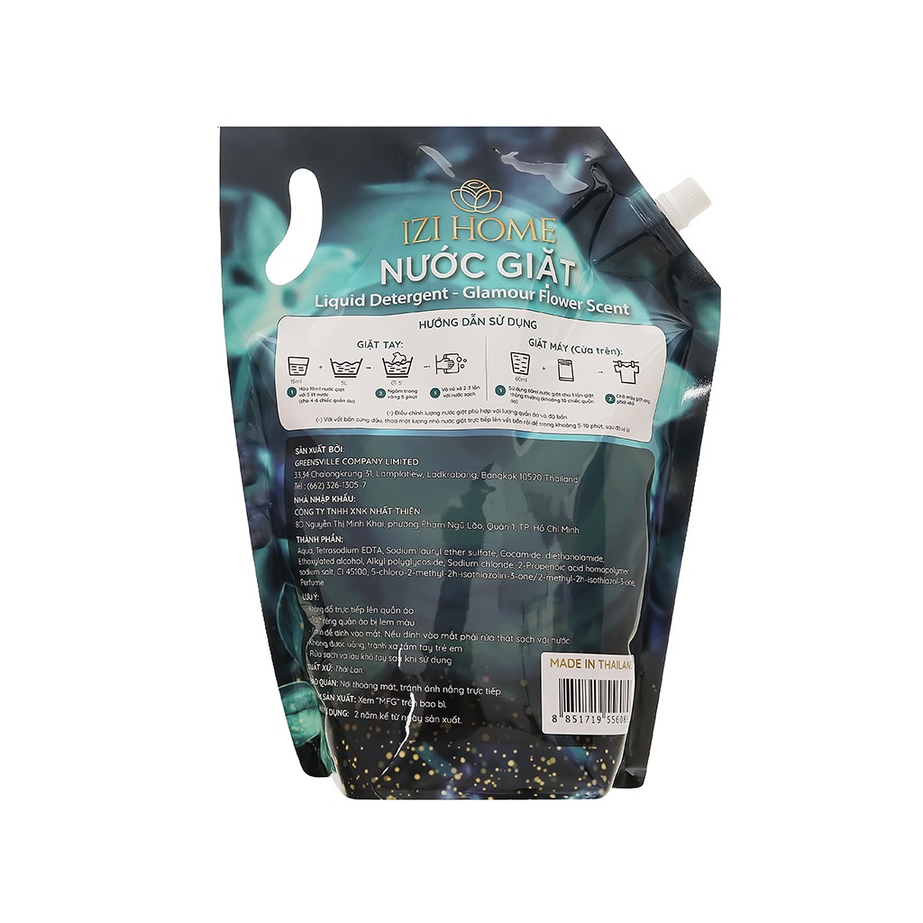 [ Thái Lan ] Nước giặt IZI HOME hương hoa say đắm túi 2.4 lít