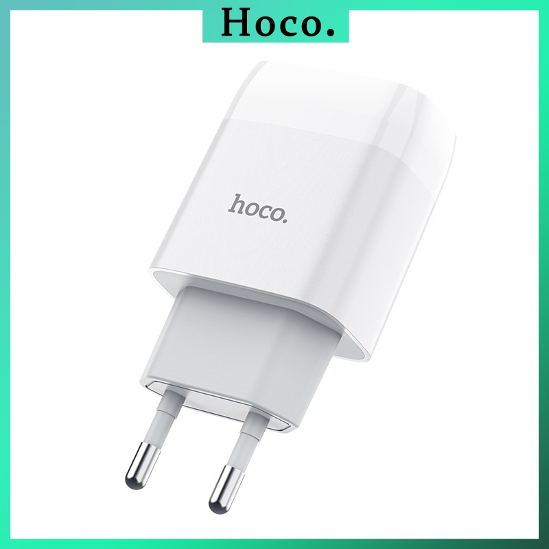 Củ Sạc NHANH 2 CỔNG Cốc Sạc HOCO C73 Phích Cắm EU Cục Sạc Cho OPPO iPhone iPad Samsung Xiaomi Redmi Huawei