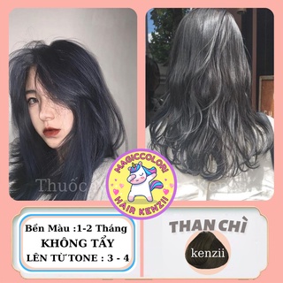 Thuốc Nhuộm Tóc Than Chì Tặng Oxy Trợ Nhuộm Găng Tay Mũ Chùm Kenzii Lên Từ Tone 3 - 4