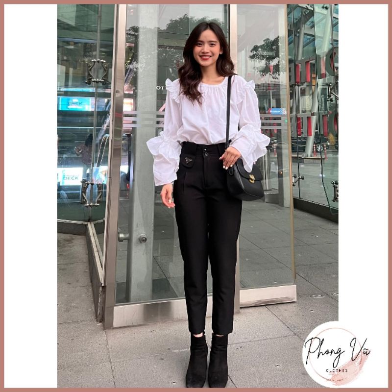 [TẶNG QUÀ] Quần baggy nữ PV603,cạp cao,đai nắp túi,2 cúc,vải lụa cực đẹp | BigBuy360 - bigbuy360.vn