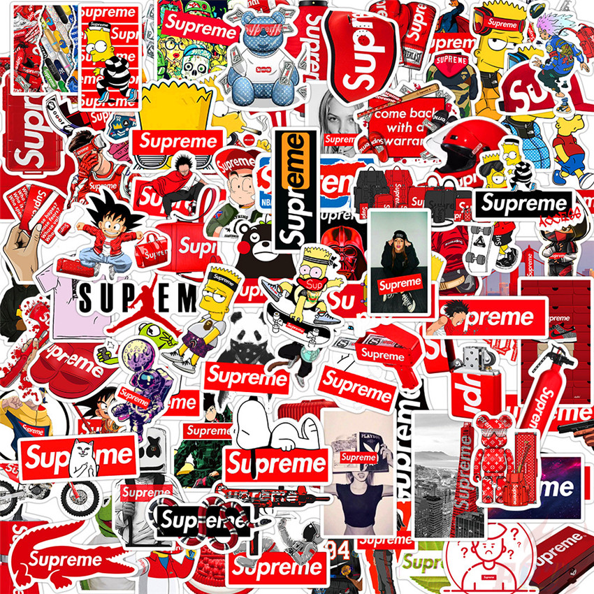 100Pcs/Set ❉ Fashion Brand - S u p r e m e Stickers ❉ Waterproof DIY Decals Doodle Stickers