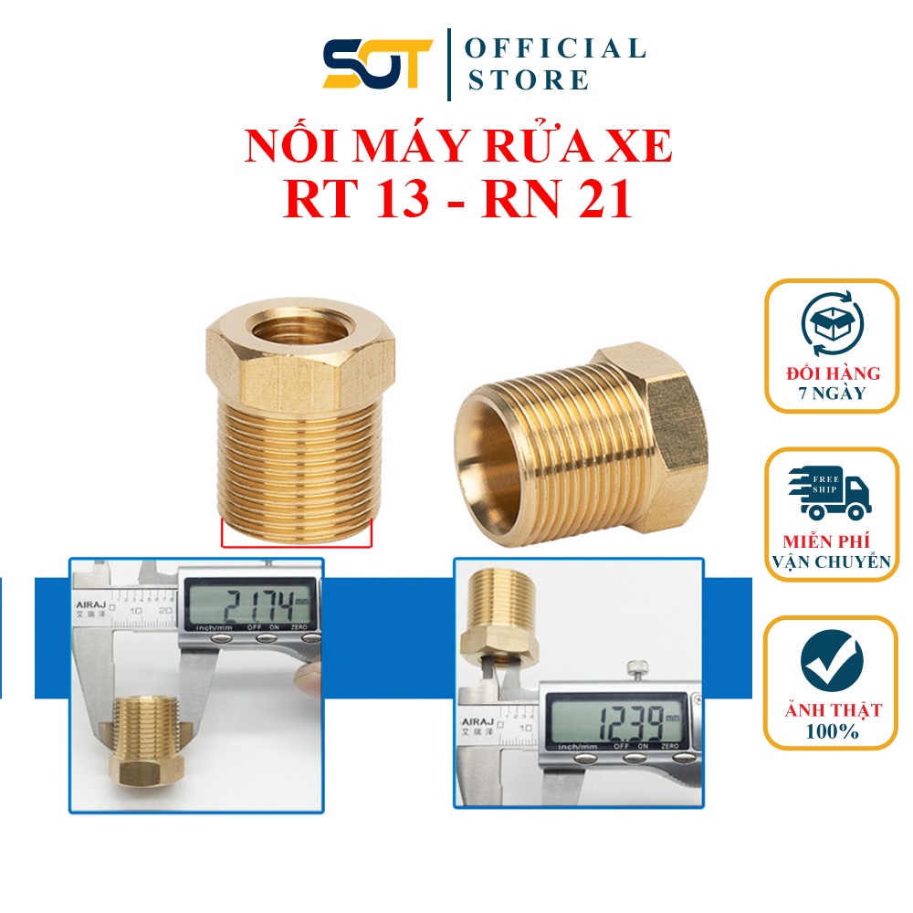 Cà rá nối ren 22 máy rửa xe Đồng thau