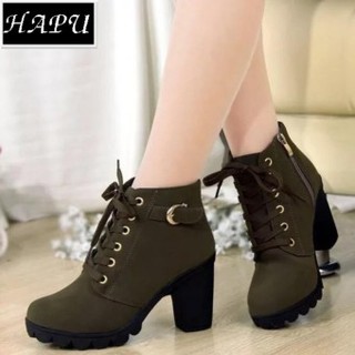 GIÀY BỐT NỮ CAO GÓT DÂY KÉO THỜI TRANG