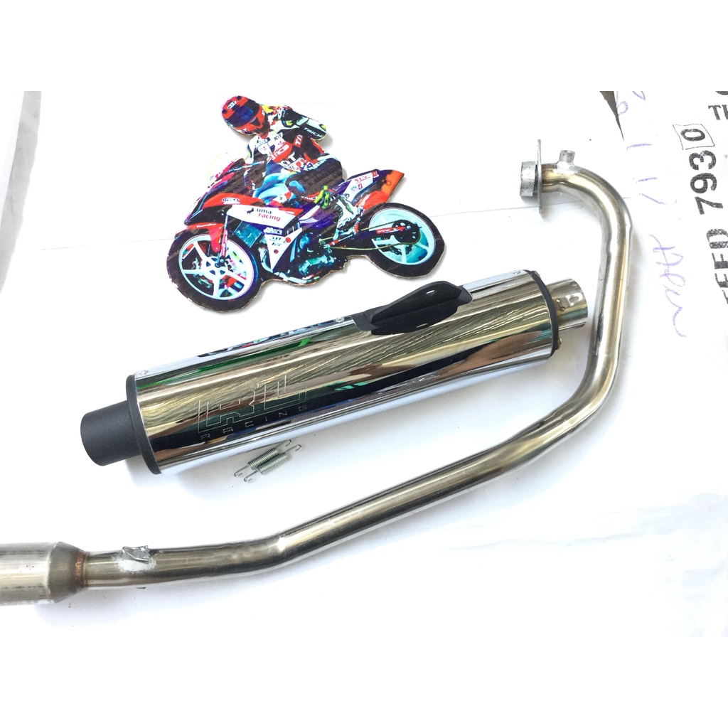 Bộ pô CBR ĐẦU INOX 304 full cổ INOX THẲNG  exciter, winer, sonic, raider, satria, gsx,...