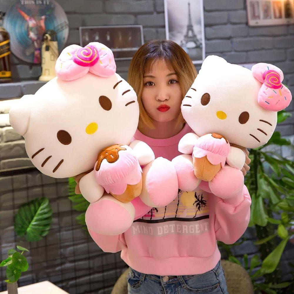 Thú Nhồi Bông Hình Mèo Kitty Mềm Mại Trang Trí Phòng Ngủ Cho Bé